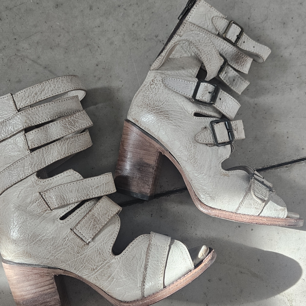 Freebird by Steven Cream Heeled Boots